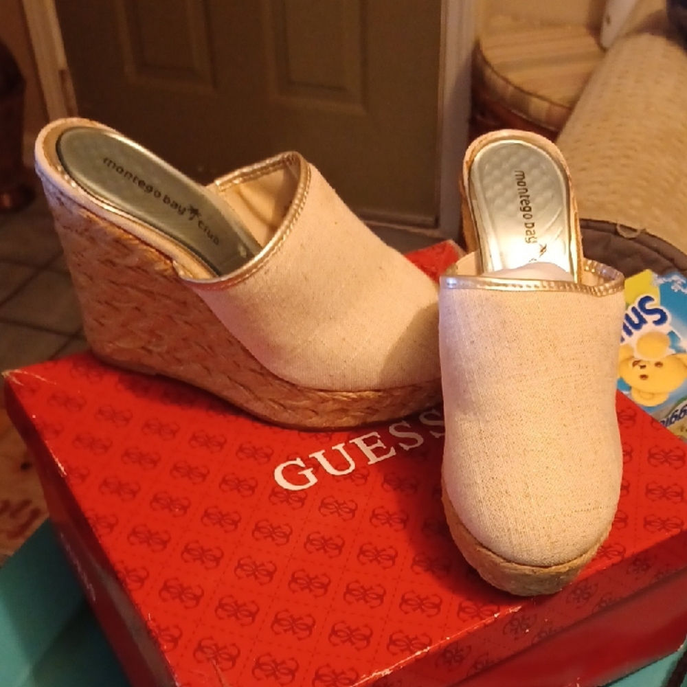 Montego Bay canvas wedge